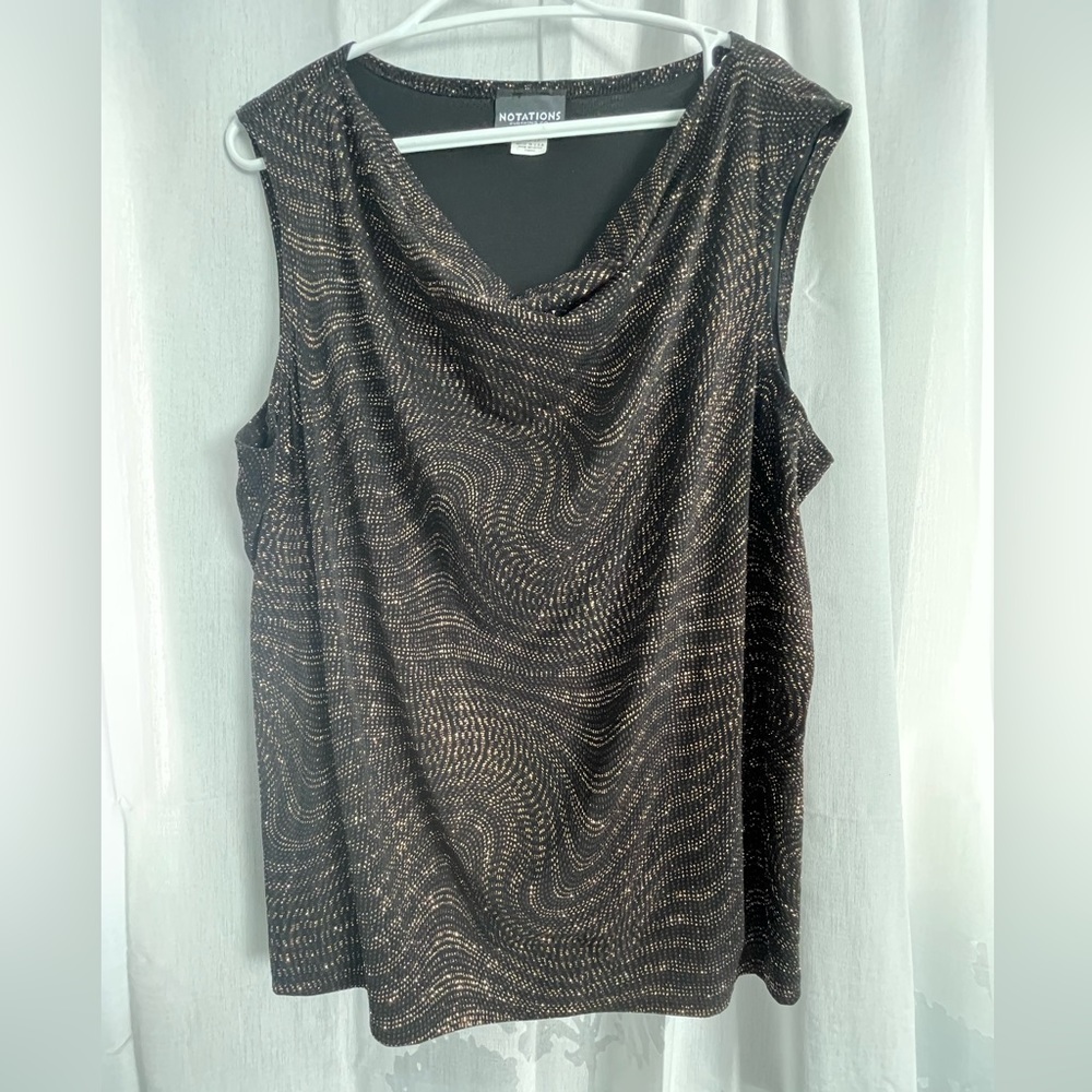 Notations Women's Sequin Tank Top Shirt (2x)